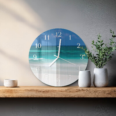 Round wall clock Beach Sea