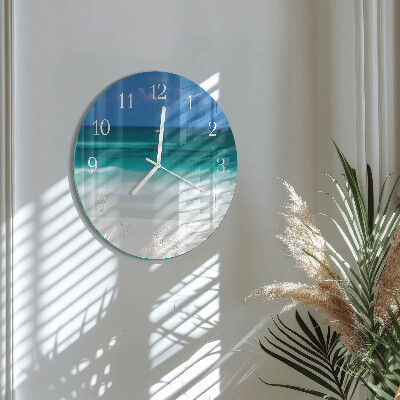 Round wall clock Beach Sea