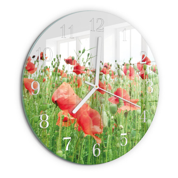 Round wall clock Poppies