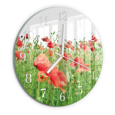 Round wall clock Poppies