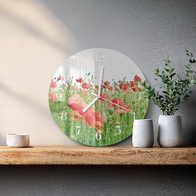 Round wall clock Poppies