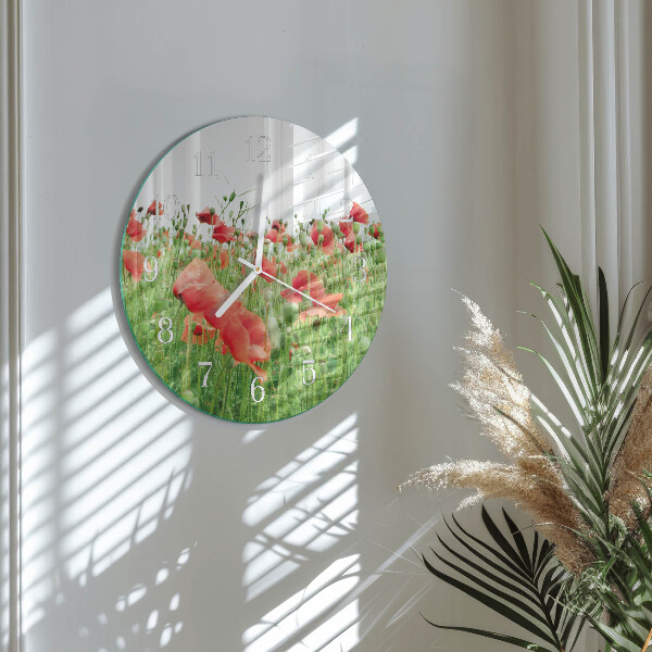 Round wall clock Poppies