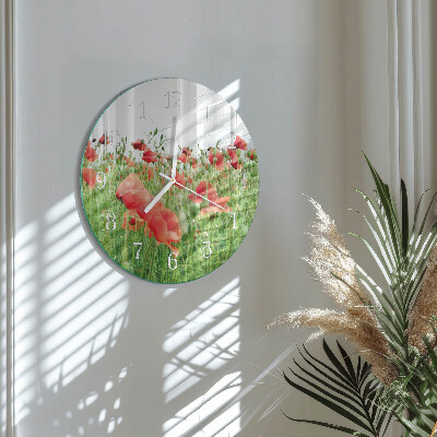 Round wall clock Poppies