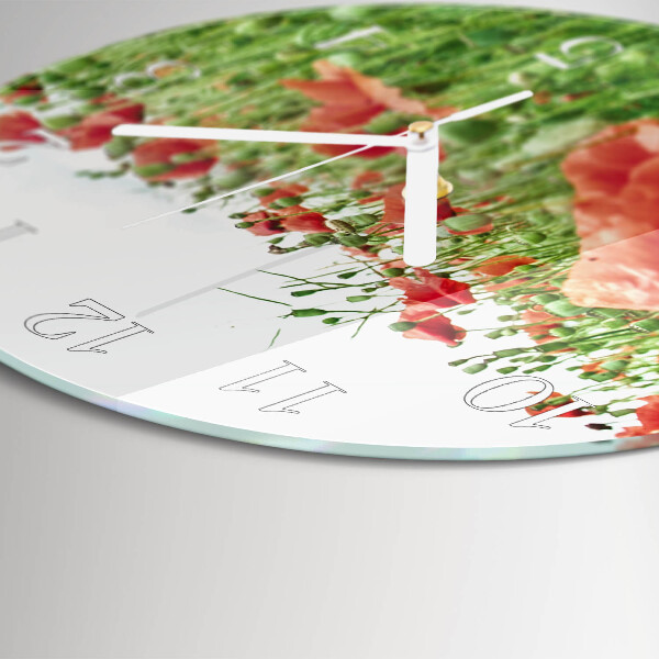 Round wall clock Poppies