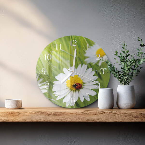 Round wall clock Daisies
