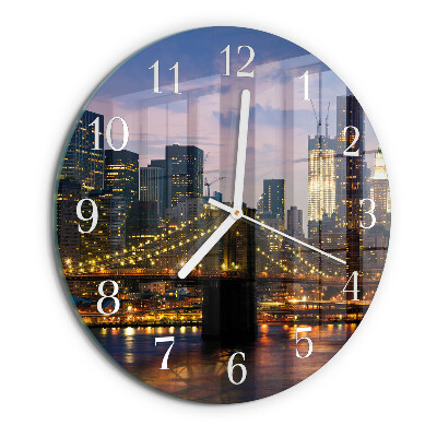 Round wall clock Horizontal Bridge