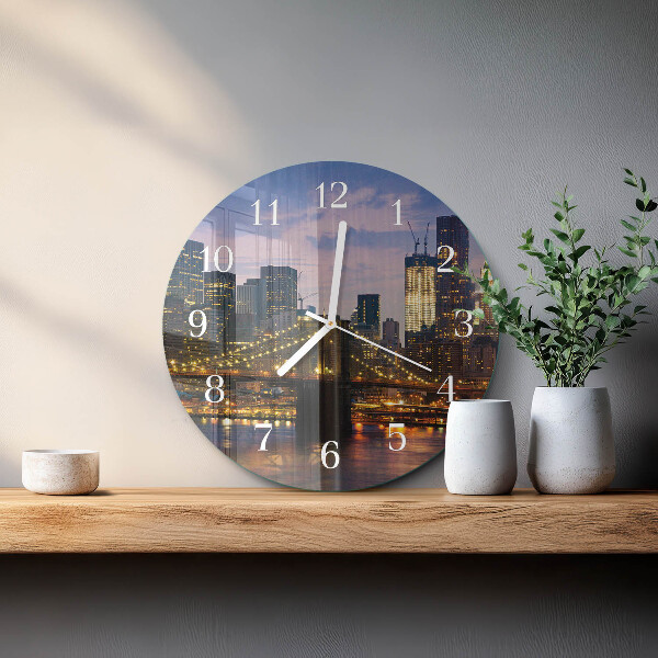 Round wall clock Horizontal Bridge