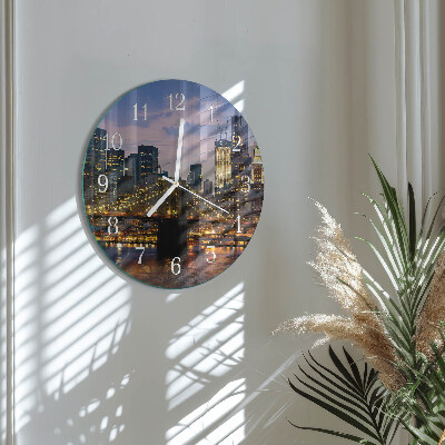 Round wall clock Horizontal Bridge
