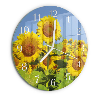 Round wall clock Sunflowers