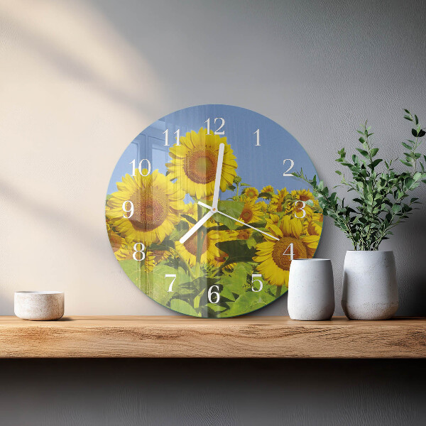 Round wall clock Sunflowers