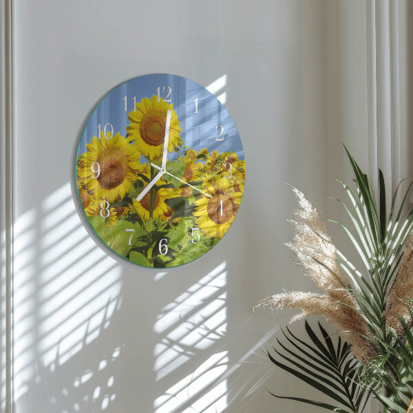 Round wall clock Sunflowers