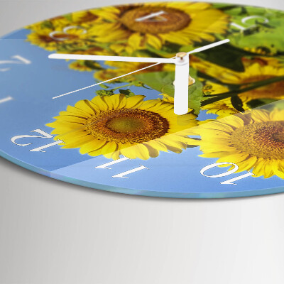 Round wall clock Sunflowers