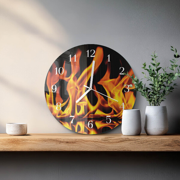 Round wall clock Fire
