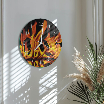 Round wall clock Fire