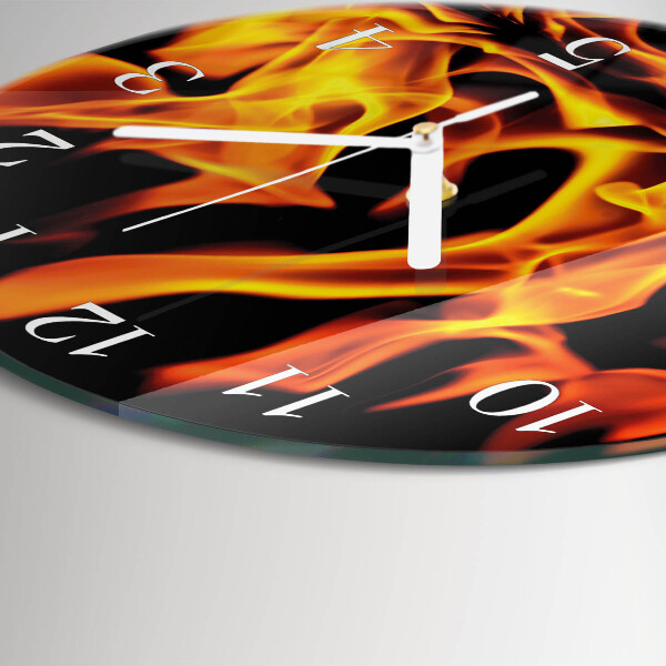 Round wall clock Fire