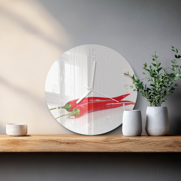 Round wall clock Chili peppers