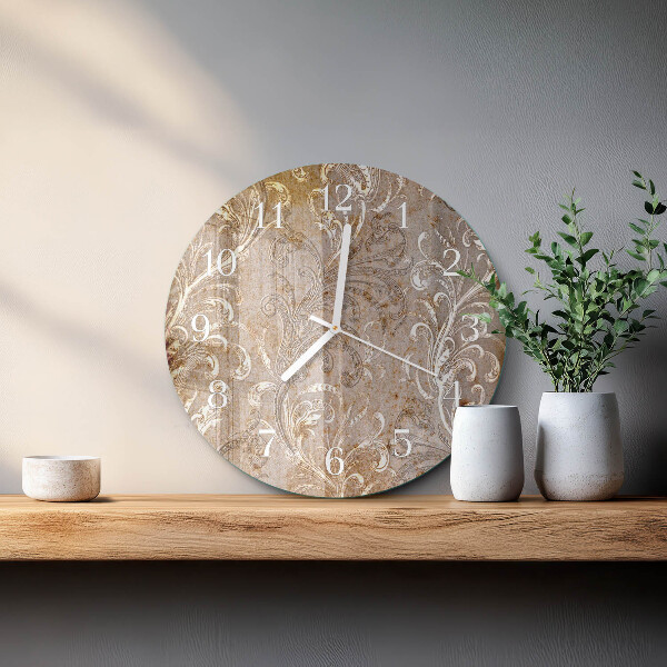 Round wall clock Flower Pattern