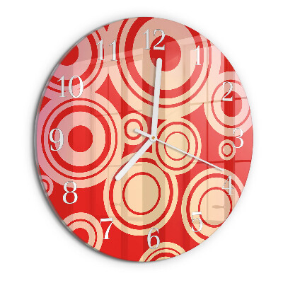Round wall clock Red Circles