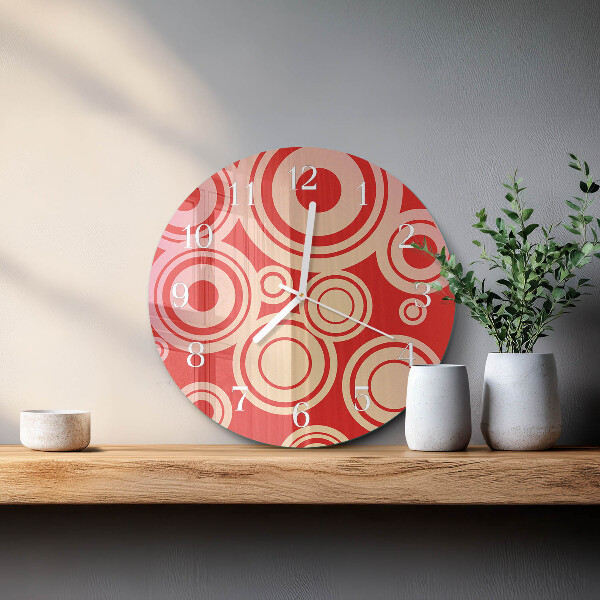 Round wall clock Red Circles
