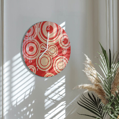 Round wall clock Red Circles