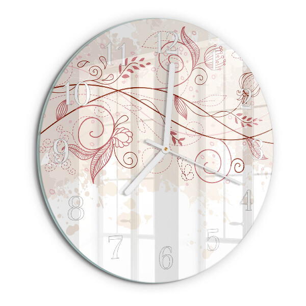 Round wall clock Floral Art