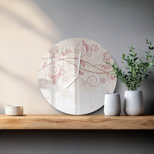 Round wall clock Floral Art