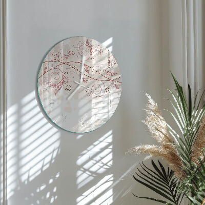 Round wall clock Floral Art