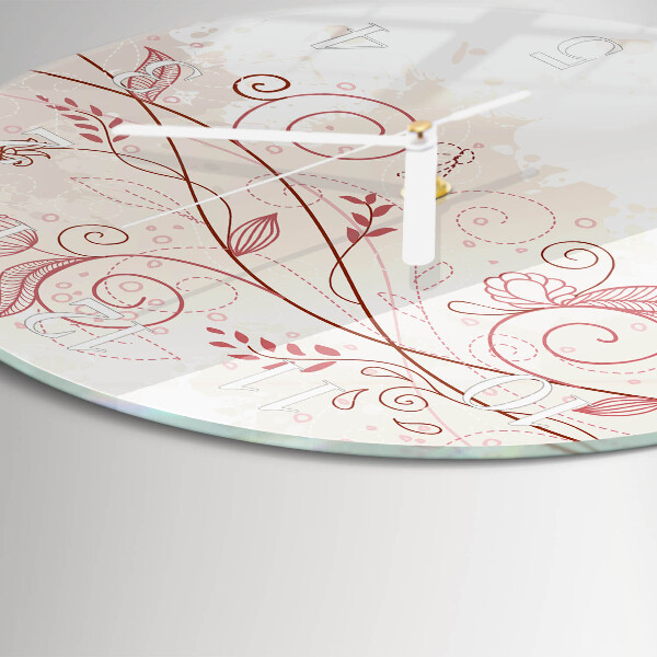Round wall clock Floral Art