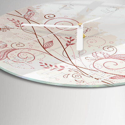 Round wall clock Floral Art