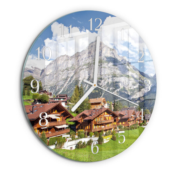 Round wall clock Mountains