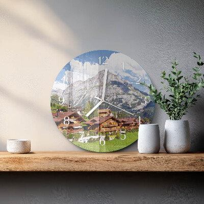 Round wall clock Mountains