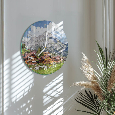 Round wall clock Mountains