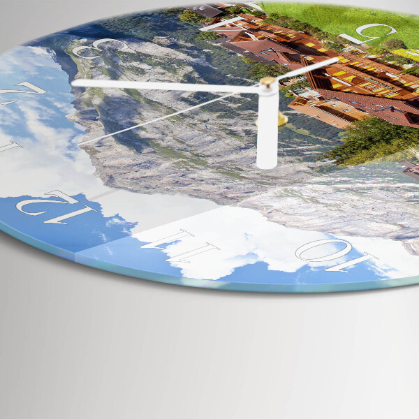 Round wall clock Mountains