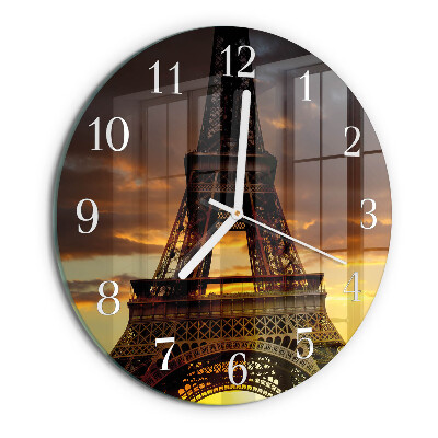 Round wall clock Eiffel Tower Paris