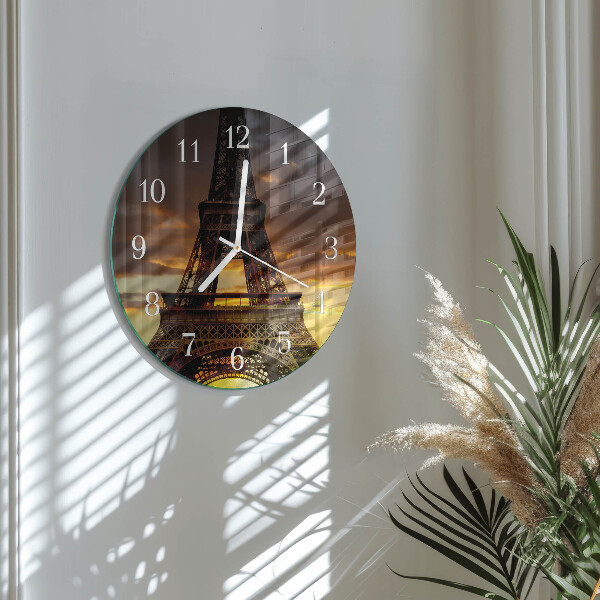 Round wall clock Eiffel Tower Paris