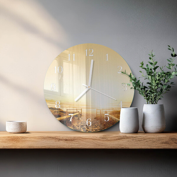 Round wall clock Beach Path