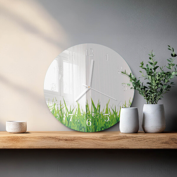 Round wall clock Grass