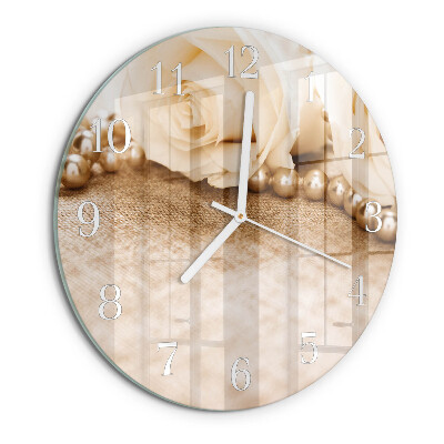 Round wall clock Vintage Sepia Roses