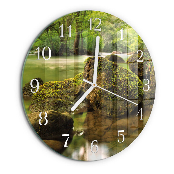 Round wall clock Landscape River