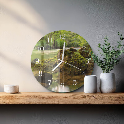 Round wall clock Landscape River