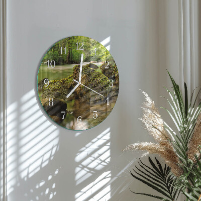 Round wall clock Landscape River