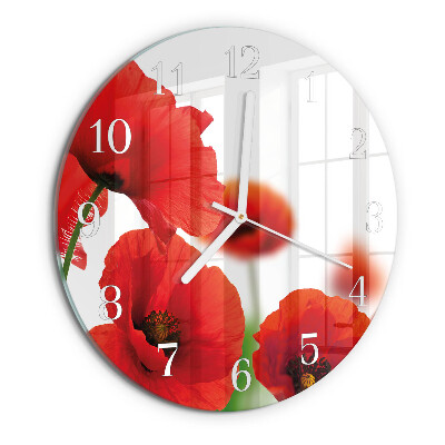Round wall clock Poppies