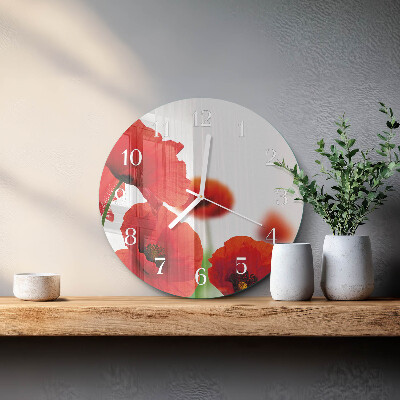 Round wall clock Poppies