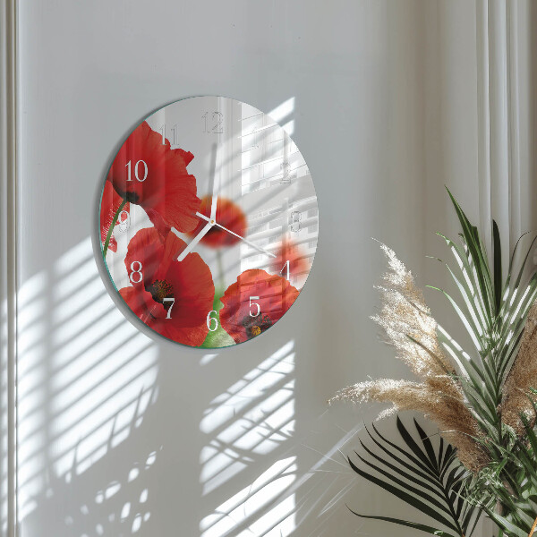 Round wall clock Poppies