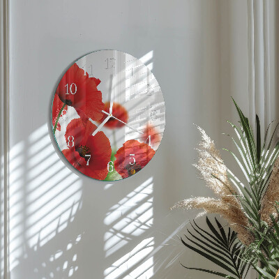 Round wall clock Poppies