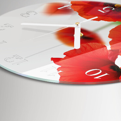 Round wall clock Poppies