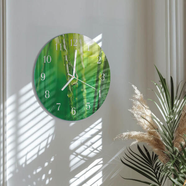 Round wall clock Drops of Grass