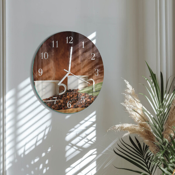Round wall clock Coffee cups