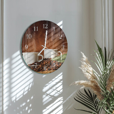 Round wall clock Coffee cups