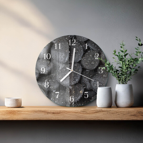 Round wall clock Stones Water
